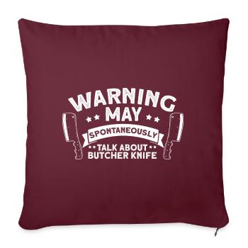 Parlez spontanément du collecteur de couteaux de cuisine - Housse de coussin décorative 45 x 45 cm - bordeaux - Devant