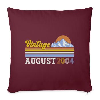 20ème Anniversaire Original Août 2004 Millésime 2004 - Housse de coussin décorative 45 x 45 cm - bordeaux - Devant