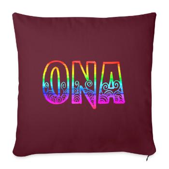 ona rs arc-en-ciel - Housse de coussin décorative 45 x 45 cm - bordeaux - Devant
