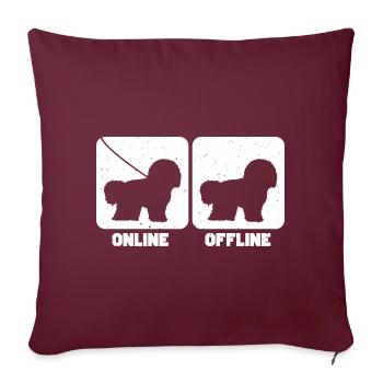 Bichon Frise - Housse de coussin décorative 45 x 45 cm - bordeaux - Devant