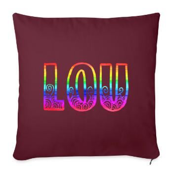 lou rs regenbogen - Sofakissenbezug 45 x 45 cm - Burgunderrot - Vorne