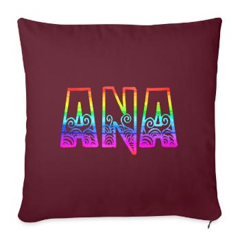 ana rs arc-en-ciel - Housse de coussin décorative 45 x 45 cm - bordeaux - Devant
