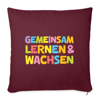 Gemeinsam Lernen Kita Erzieher Abschied - Sofakissenbezug 45 x 45 cm - Burgunderrot - Vorne