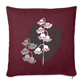 Ornement floral - Housse de coussin décorative 45 x 45 cm - bordeaux - Devant