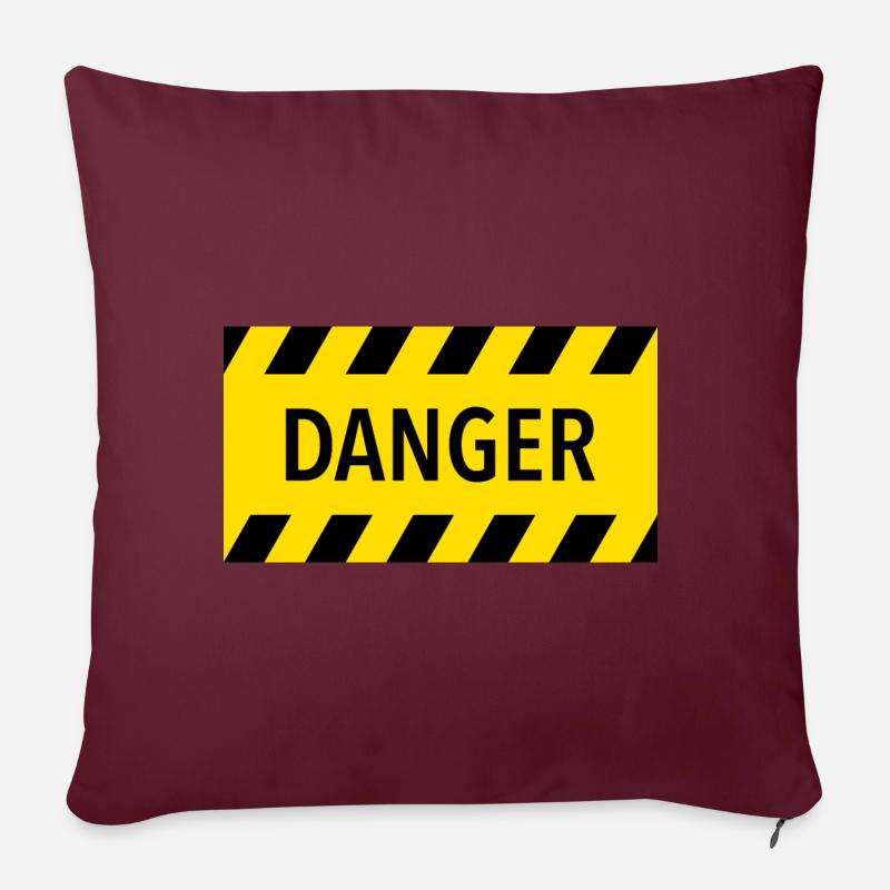 DANGER - Sofakissenbezug 45 x 45 cm - Burgunderrot