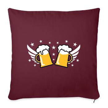 107 Deux 2 masse de bière 2 étoiles de santé - Housse de coussin décorative 45 x 45 cm - bordeaux - Devant