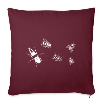 Insectes - Housse de coussin décorative 45 x 45 cm - bordeaux - Devant