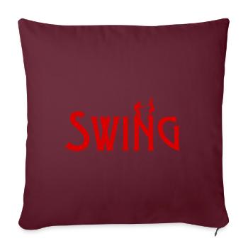 Paar, das Swing tanzt - Sofakissenbezug 45 x 45 cm - Burgunderrot - Vorne
