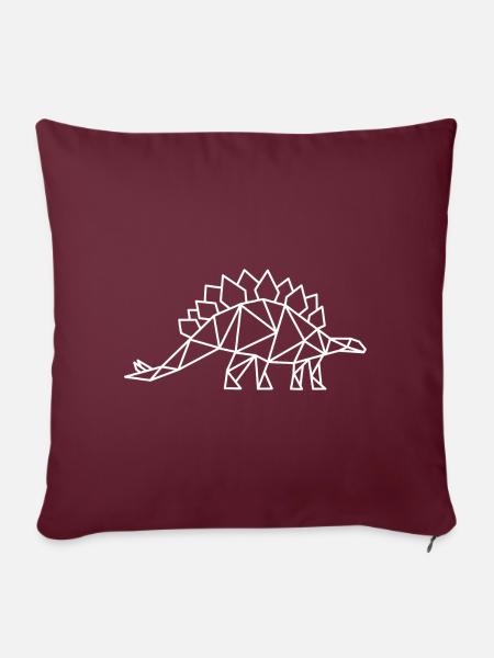 Stegosaurus Geometrie Dino - Sofakissenbezug 45 x 45 cm - Burgunderrot