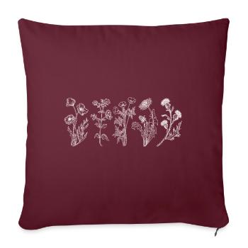 Wildflower Shirt, Wild Flowers Tshirt, X69Z FLORAL - Sofa pillowcase 17,3'' x 17,3'' (45 x 45 cm) - burgundy - Front