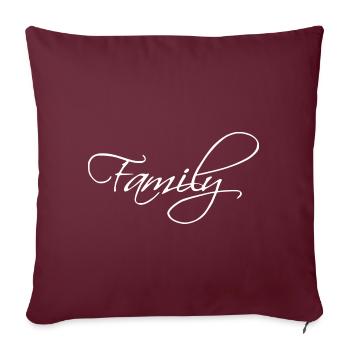 famille - Housse de coussin décorative 45 x 45 cm - bordeaux - Devant