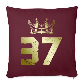 37 Couronne numérique - Housse de coussin décorative 45 x 45 cm - bordeaux - Devant