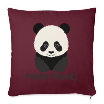 Panda Bär Love Liebe Kinder Panda Power - Sofakissenbezug 45 x 45 cm - Burgunderrot - Vorne