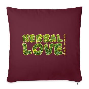 herbal love ackersenf - Sofakissenbezug 45 x 45 cm - Burgunderrot - Vorne