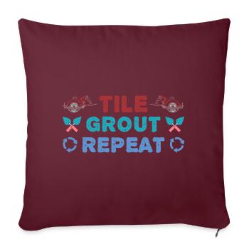 Profession Meilleure idée cadeau carreleur - Housse de coussin décorative 45 x 45 cm - bordeaux - Devant