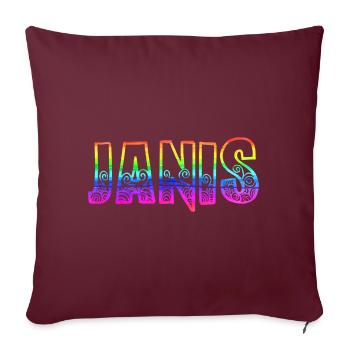 janis rs arc-en-ciel - Housse de coussin décorative 45 x 45 cm - bordeaux - Devant