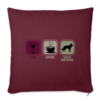 Blanc Blanc Berger Suisse Vin Dicton - Housse de coussin décorative 45 x 45 cm - bordeaux - Devant