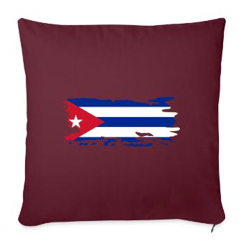 Drapeau Cuba Vintage Voyage Caraïbes Drapeau Cubain - Housse de coussin décorative 45 x 45 cm - bordeaux - Devant