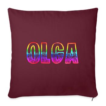 olga rs regenbogen - Sofakissenbezug 45 x 45 cm - Burgunderrot - Vorne