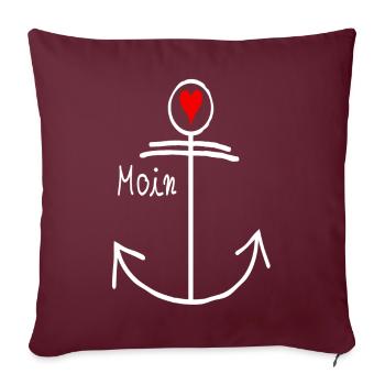 Moin Anker - Sofakissenbezug 45 x 45 cm - Burgunderrot - Vorne