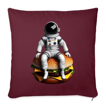 Astronaute spatial Cheeseburger - Housse de coussin décorative 45 x 45 cm - bordeaux - Devant