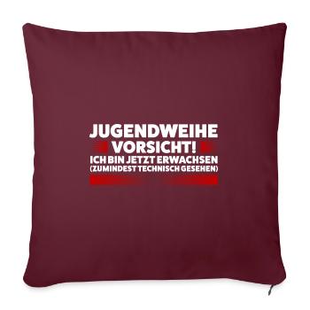 Jugendweihe Jugend Jugendliche Geschenk - Sofakissenbezug 45 x 45 cm - Burgunderrot - Vorne