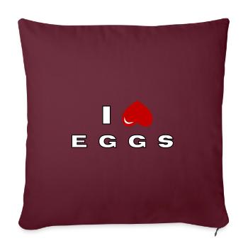 Ich hasse Eier - Sofakissenbezug 45 x 45 cm - Burgunderrot - Vorne
