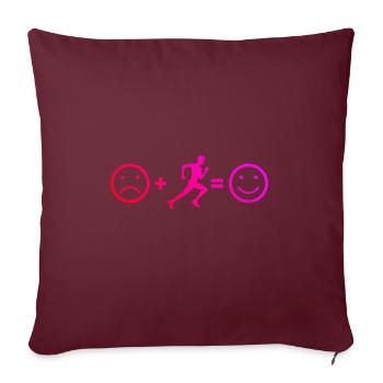 Ski de fond Jogging Course Jogging - Housse de coussin décorative 45 x 45 cm - bordeaux - Devant