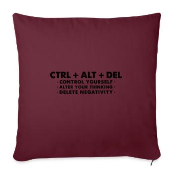 Message de geek inspirant et motivant - Ctrl - Housse de coussin décorative 45 x 45 cm - bordeaux - Devant