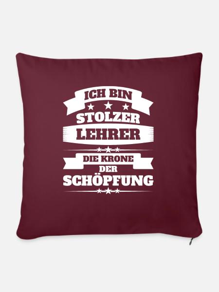 Lehrer - Sofakissenbezug 45 x 45 cm - Burgunderrot