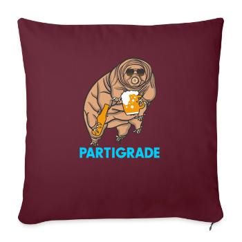 Partigrade - Lustige Tardigrade - Sofakissenbezug 45 x 45 cm - Burgunderrot - Vorne