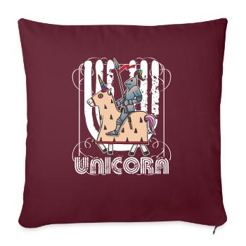 Guerrier équestre Licorne Créature mythique Drôle - Housse de coussin décorative 45 x 45 cm - bordeaux - Devant