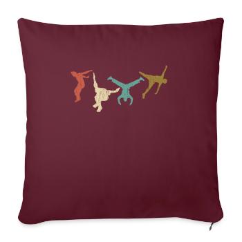 parkour vintage - Housse de coussin décorative 45 x 45 cm - bordeaux - Devant