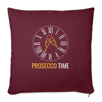 Horloge Prosecco drôle de temps de Prosecco - Housse de coussin décorative 45 x 45 cm - bordeaux - Devant