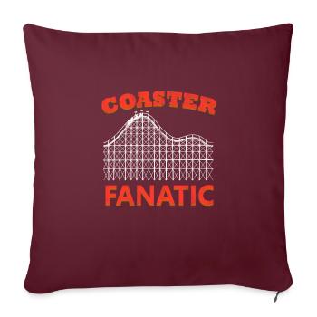 Rollercoaster Fanatic Parc d'attractions Roller Coaster - Housse de coussin décorative 45 x 45 cm - bordeaux - Devant