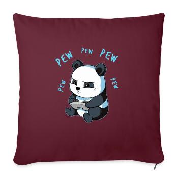 Jeu de panda jeu vidéo ordinateur cadeau console - Housse de coussin décorative 45 x 45 cm - bordeaux - Devant