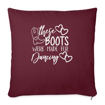 Linedance - Linedancer - Country - Cowboystiefel - Sofakissenbezug 45 x 45 cm - Burgunderrot - Vorne