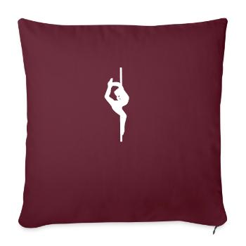 Figurine Pole Dance - Fitness Sport - Idée cadeau - Housse de coussin décorative 45 x 45 cm - bordeaux - Devant