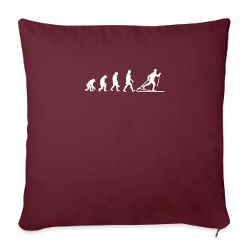 Ski de fond Ski de fond - Housse de coussin décorative 45 x 45 cm - bordeaux - Devant