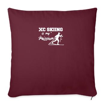 Ski de fond Ski de fond - Housse de coussin décorative 45 x 45 cm - bordeaux - Devant