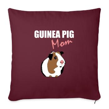cochon de Guinée - Housse de coussin décorative 45 x 45 cm - bordeaux - Devant