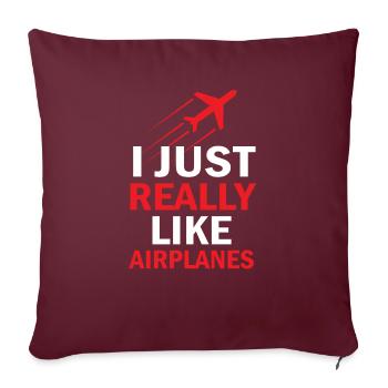 Airplane - Flieger - Shirt - Sofakissenbezug 45 x 45 cm - Burgunderrot - Vorne