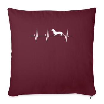 Dachshund rhythm - dog puppy pet - Sofa pillowcase 17,3'' x 17,3'' (45 x 45 cm) - burgundy - Front