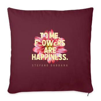 Stefano G flowers make you happy - Sofa pillowcase 17,3'' x 17,3'' (45 x 45 cm) - burgundy - Front