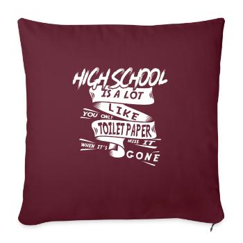 devise d'études secondaires - Housse de coussin décorative 45 x 45 cm - bordeaux - Devant