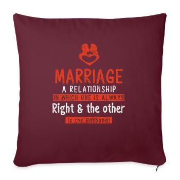 Proposition de mariage mariage mariage idée de cadeau de fiançailles - Housse de coussin décorative 45 x 45 cm - bordeaux - Devant
