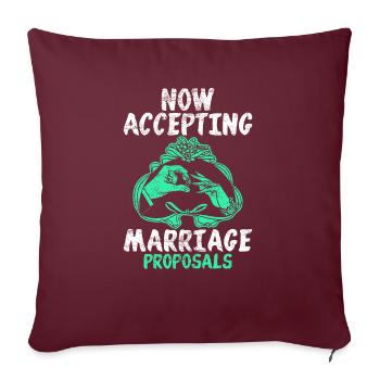Demande de mariage - Housse de coussin décorative 45 x 45 cm - bordeaux - Devant