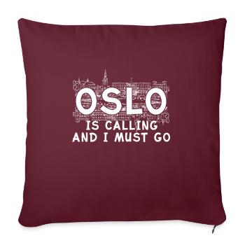 Oslo Norway Europe Drapeau Idée Cadeau Norvège - Housse de coussin décorative 45 x 45 cm - bordeaux - Devant