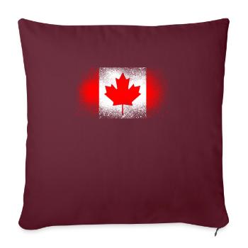 Drapeau Canada Grunge Cadeau Québec Canadien - Housse de coussin décorative 45 x 45 cm - bordeaux - Devant