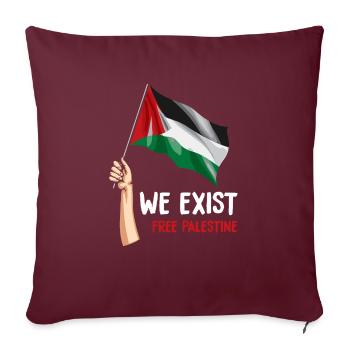 Palestine - Housse de coussin décorative 45 x 45 cm - bordeaux - Devant
